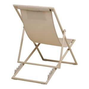Sezlong pliabil pentru plaja Curtis, Taupe, 97x60x80 cm - Img 2