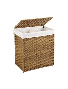 Szennyeskosár, Songmics, 110L, LCB52NL, natúr, 57x33x60 cm