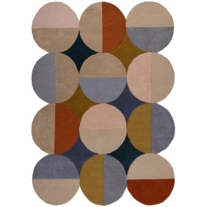 Szőnyeg, Flair Rugs Mia Ellipse, kék/téglaszín, 160x230 cm - Img 2