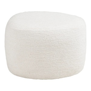 Taburet circular Hilo, Alb murdar, 40x55x39 cm - Img 5