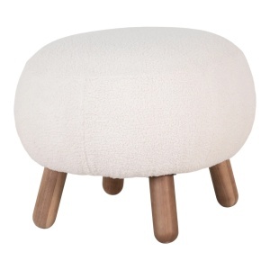 Taburet circular Savona, Alb, 47x56x41.5 cm