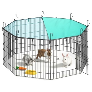 Tarc pentru animale de companie Songmics, Damion, Negru, 138x138x60 cm