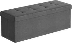 Tárolós pad, Songmics Otoman, szürke, 110x38x38 cm