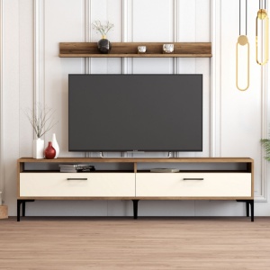 TV-szekrény, Istanbul, Dió, Krém - Img 1