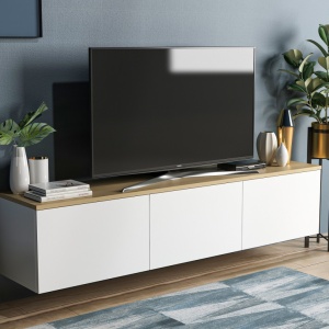 TV-szekrény, Neon, Fehér-Tölgy - Img 6