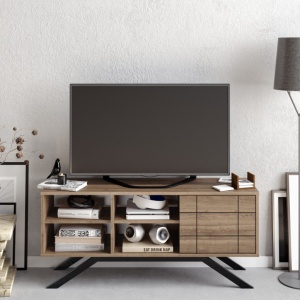 TV-szekrény, North, Fekete, Dió - Img 2