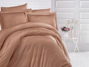 ÚJRACSOMAGOLT: Egyszemélyes ágyneműhuzat, Deluxe, fahéj, deluxe szatén