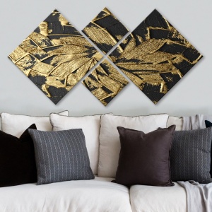 Vászonkép szett, 4 darabos, 4MDF700733563, többszínű, 60x115 cm