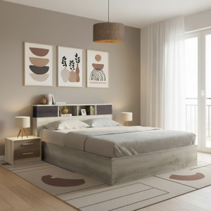 3 darabos hálószoba bútor szett ágykerettel és éjjeliszekrénnyel, Olympus Castillo Toro, Castillo-Toro, 167.5x221x84 cm