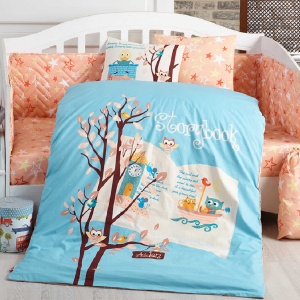 Ágyneműhuzat, Bebe Dreamclock, kék, Pamut poplin