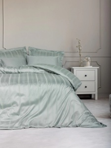 Ágyneműhuzat Stripe, deluxe szatén, menta