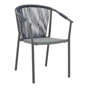 Alumínium fotel, Convince, Pako World, szürke, rattan, 56x63x82 cm