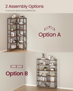 Biblioteca Barnet, Maro rustic, 102x24x175.2 cm - Img 3