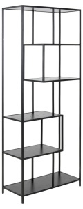 Biblioteca Seaford, Negru V1, 185x77x35 cm - Img 4