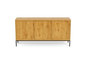 Bufet Palmdale V2, Negru mat, 80x158x40 cm - Img 4