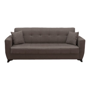 Canapea extensibila cu spatiu de depozitare Modesto, Maro, 215x75x85 cm - Img 5