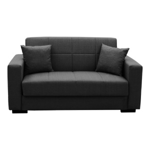 Canapea extensibila cu spatiu de depozitare Vox, Antracit/Negru, 180x75x85 cm - Img 4