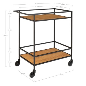 Carucior bar Vita, Natural, 68x40x79 cm - Img 3