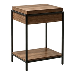 Consola cu spatiu de depozitare Odar, Nuc, 63x63x80 cm - Img 2