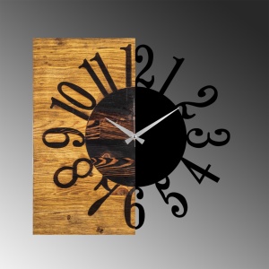 Dekoratív fa falióra, Wooden, dió, 58x3x58 cm - Img 5