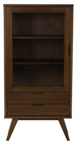 Dulap cu vitrina A-Line, Gri, 145x72x36 cm - Img 5