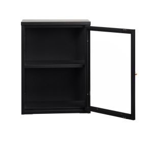 Dulap cu vitrina CARMEL, Negru, 25x60x45 cm - Img 3