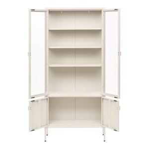 Dulap vitrina Brisbane, Alb pal, 35x80x180 cm