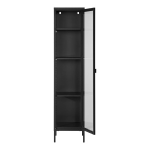 Dulap vitrina Brisbane, Negru, 35x40x180 cm