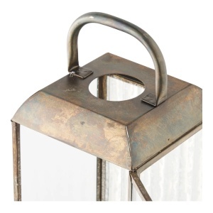 Felinar decorativ Herslev, Auriu antic, 12x12x60 cm - Img 2