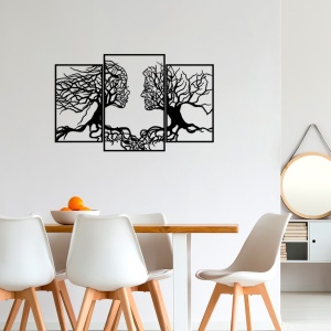 Fém fali dekoráció, Metal-499, fekete, 116x71 cm