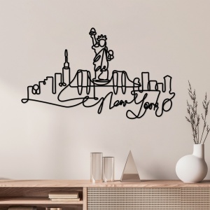 Fém fali kép Newyork, fekete, 120x67x1.5 cm