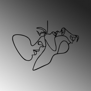 Fém fali kép, To, fekete, 70x52 cm - Img 4