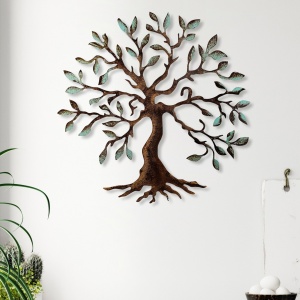Fém fali kép Tree, sokszínű, 60x60x1.5 cm