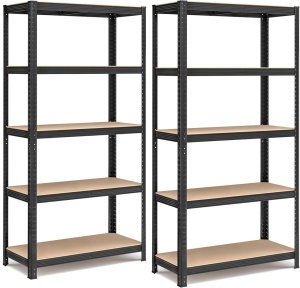 Fém polc, Songmics, fekete, 90x40x180 cm