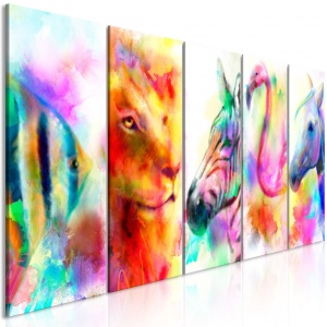 Festmény Rainbow Watercolours (5 részes) Keskeny, 200x80 cm - Img 1