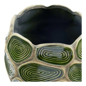Ghiveci flori decorativ, Verde inchis, 18x18x16 cm - Img 4
