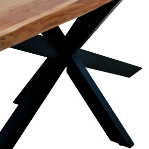Konzolasztal bohém, Miles, Pako World, tömör akácfa, 3.7 cm vastag, natúr, 180x90x76 cm - Img 6