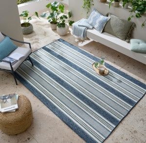 Kültéri szőnyeg csíkos, Roma Stripe, Flair Rugs, kék, 120x170 cm