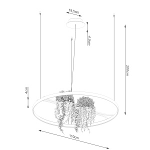 LED-es csillár, Rio Bio 110, 3000K, fekete, 110x110x200 cm - Img 10