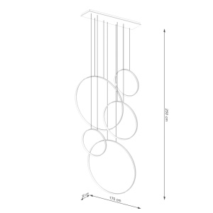 LED-es függőlámpa 4000K, Rio 55, fekete, 170x30x250 cm - Img 10