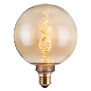 LED izzó, RN-DNA G125, 3.5W, E27, 220-240V, borostyán, 12.5x12.5x16.4 cm