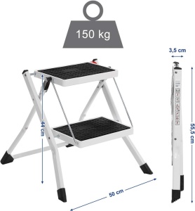 Létra összecsukható, Songmics, 20 cm, 150 kg - Img 4