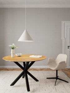 Masa dining Heaven, Natural, 75.5x119x119 cm