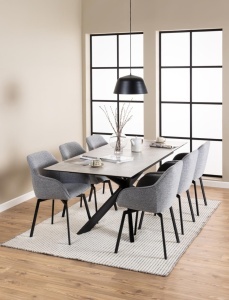Masa dining Irwine, Gri, 76x210x90 cm - Img 3