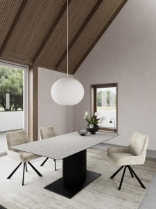 Masa dining Marbella, Gri, 75.5x200x100 cm
