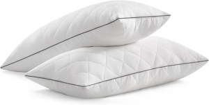 Megfordítható nyári-téli párna szett, Songmics, 100% poliészter, fehér, 80x40x10 cm, 2 db-os