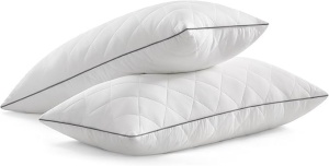 Megfordítható nyári-téli párna szett, Songmics, 100% poliészter, fehér, 80x40x10 cm, 2 db-os