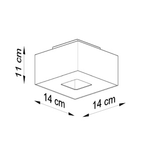 Mennyezeti lámpa, Mono, fehér, 14x14x11 cm - Img 4