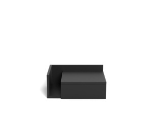 Noptiera Ashlan, Negru, 16.5x40x32 cm - Img 3