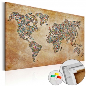 Parafa kép Postcards from the World [Cork Map], 120x80 cm